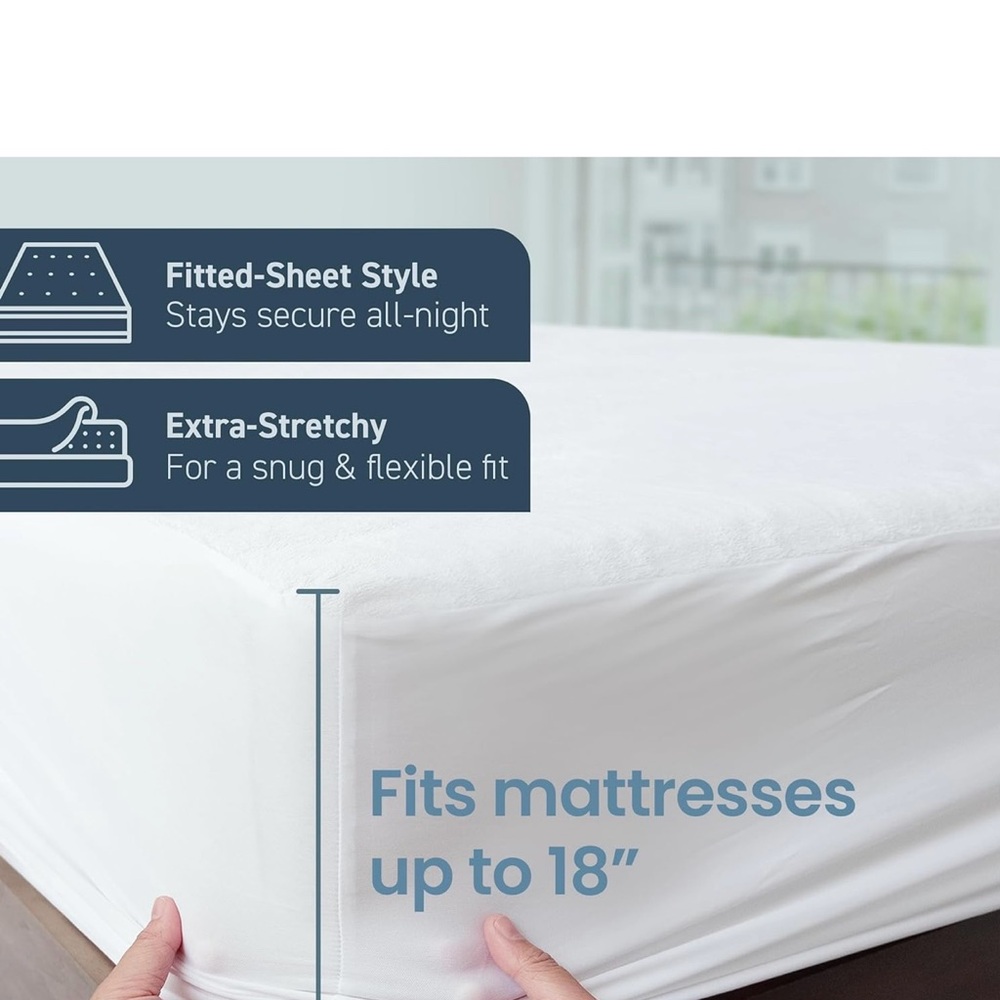 Luxurious White Fitted Mattress Protector